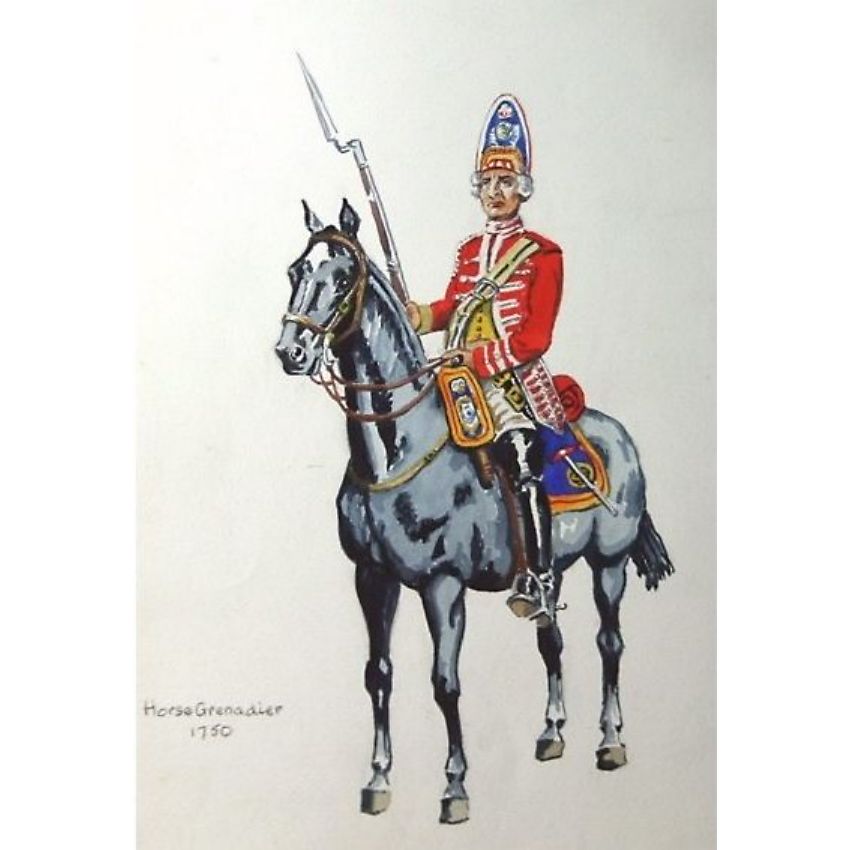 
Holloway Bristol Savages Horse Grenadier Cavalry Army Watercolour Painting - Full Image